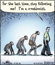 Stop following me, I'm a creationist